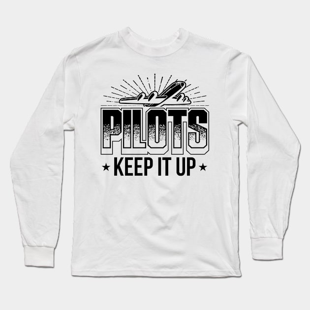 Pilot T-shirt for Aviation & Airplane Lovers Long Sleeve T-Shirt by phoxydesign